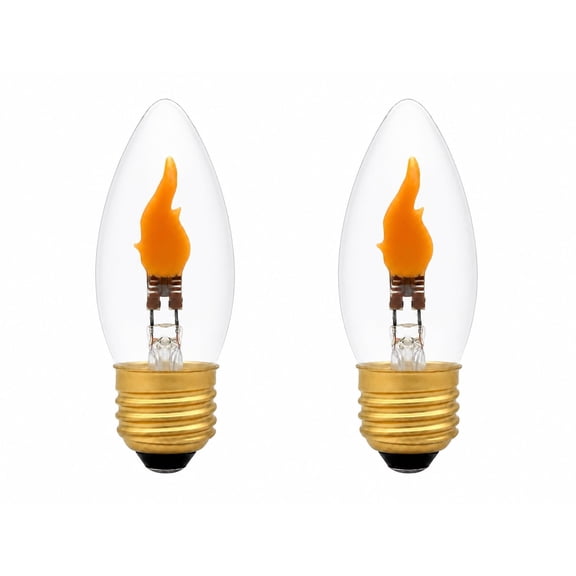 Creative Hobbies Torpedo LED Flicker Bulbs, 1W E26 Medium Base, 2 Pack