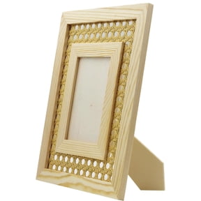 Creative Hobbies Unfinished Wood Cane Webbing Picture Frame, Paint or Decorate to Suit Your Style – Fits 4″ × 6″ Photos, Boho Display for Tabletop or Wall