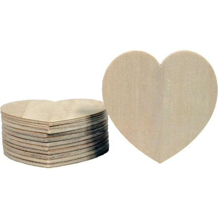 Creative Hobbies® Unfinished Wood Heart Cutout Shapes, Ready to Paint or Decorate, 3.5 Inch Wide | 12 Pack