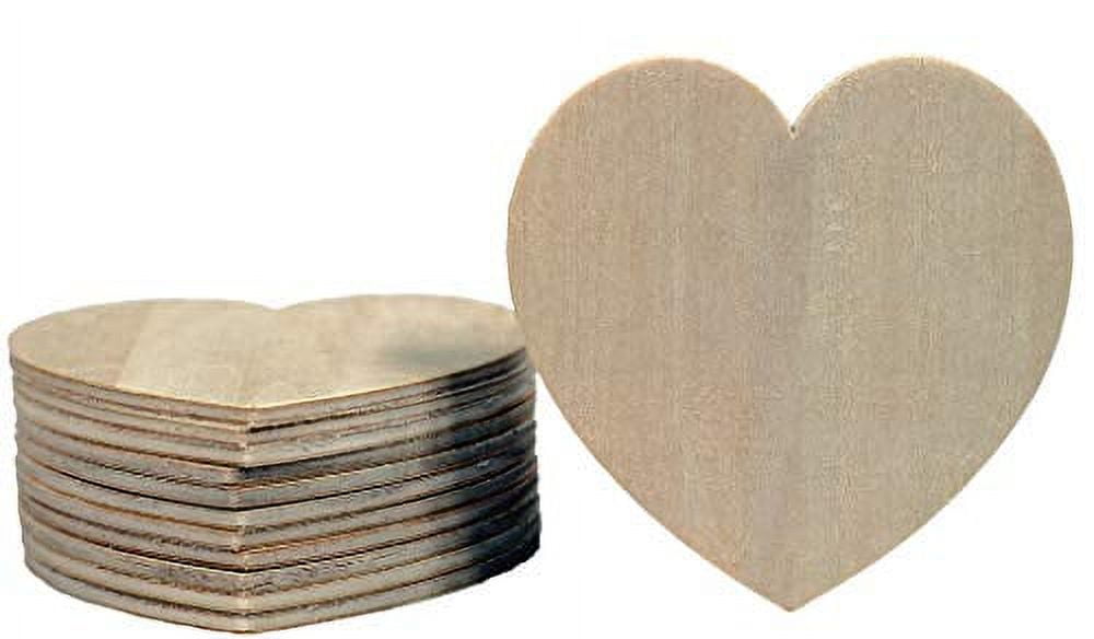  12 Inch Unfinished Wooden Hearts for Crafts, DIY Holiday Decor  (6 Pack)