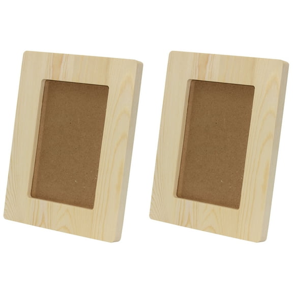 Creative Hobbies Unfinished Wood Sanded Curve Picture Frame, Paint or Decorate – Fits 4″ × 6″ Photos, Minimalist DIY Display for Tabletop or Wall | 2 Pack