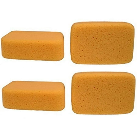 Creative HobbiesÂ® Value Pack of 4 Sponges for Painting, Crafts, Grout, Cleaning & More, Synthetic Silk Sponges, BIG 7.5 inch x 5 inch x 2 inch thick