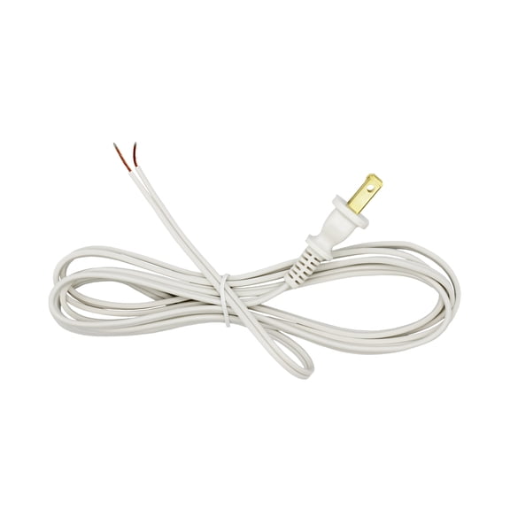 Creative Hobbies White Lamp Cord, 8 Foot Long, Replacement Lamp Cord Lamp Repair Part, 18/2 SPT-1 Wire, UL Listed - 1 Pack