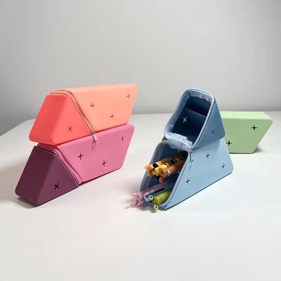 Creative Hollow-Out Silicone Pencil Case - Large Capacity Vertical Retractable Pouch for Stationery Organization