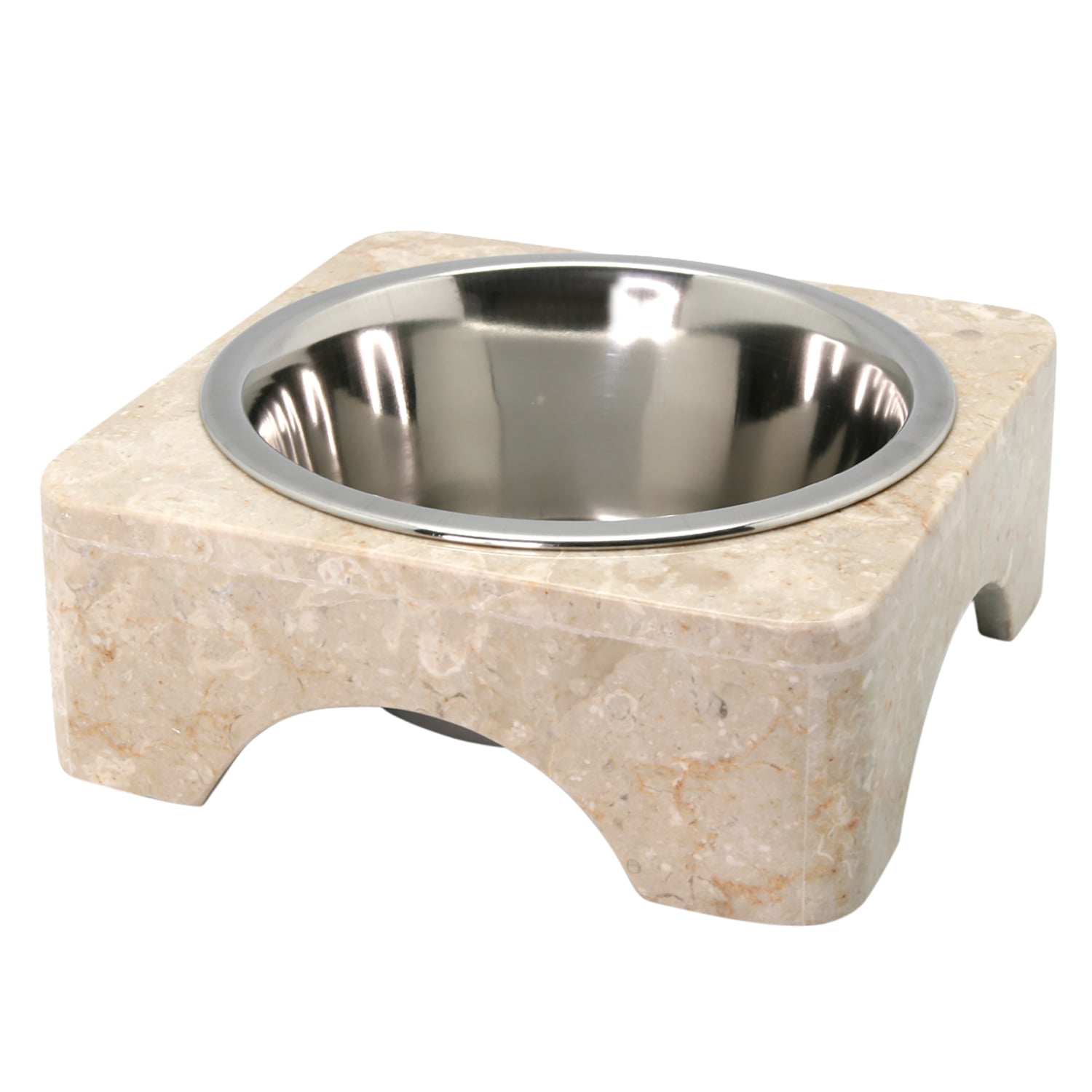 Elevated Wooden Dog Bowl Stand With 2 Stainless Steel Dog Bowls, 4 Heights  Adjustable Dog Feeder Stand With Food And Water Bowls For Neck Protection -  Temu