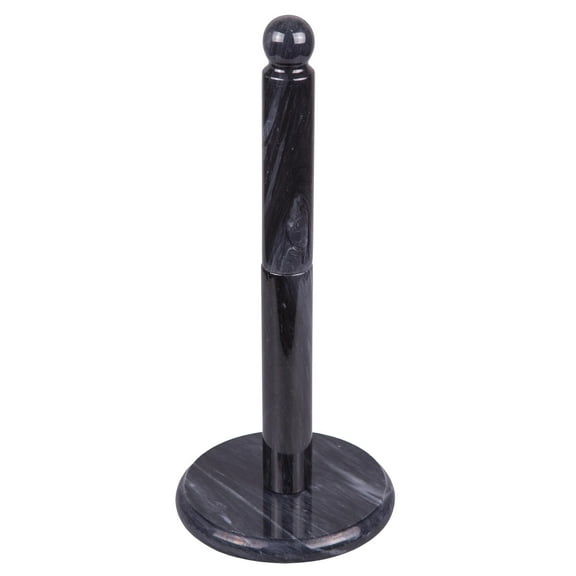 Creative Home Black Marble Storage Paper Towel Holder, 5.5" x 5.5" x 12.5"