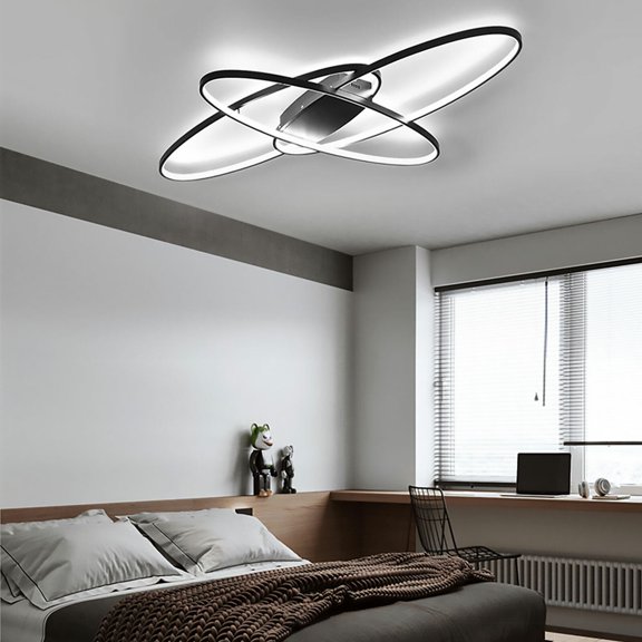 Creative Home Ceiling Light Warm Black Led Chandeliers Geometric Light Fixtures