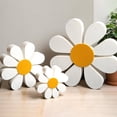 thumbnail image 1 of Creative Home Decor Ornament Set 3D Wooden Daisy Flower Desktop Decoration Craft for Living Room Study & Shelf Styling (3 Pieces), 1 of 9