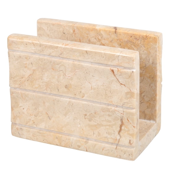 Creative Home 4.5" Heavy Modern Champagne Marble Napkin Holder