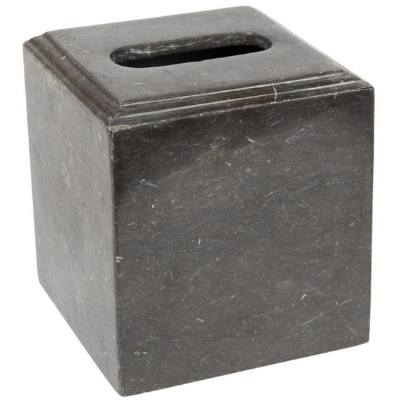 Creative Home Genuine Charcoal Marble Tissue Box Holder, Cover