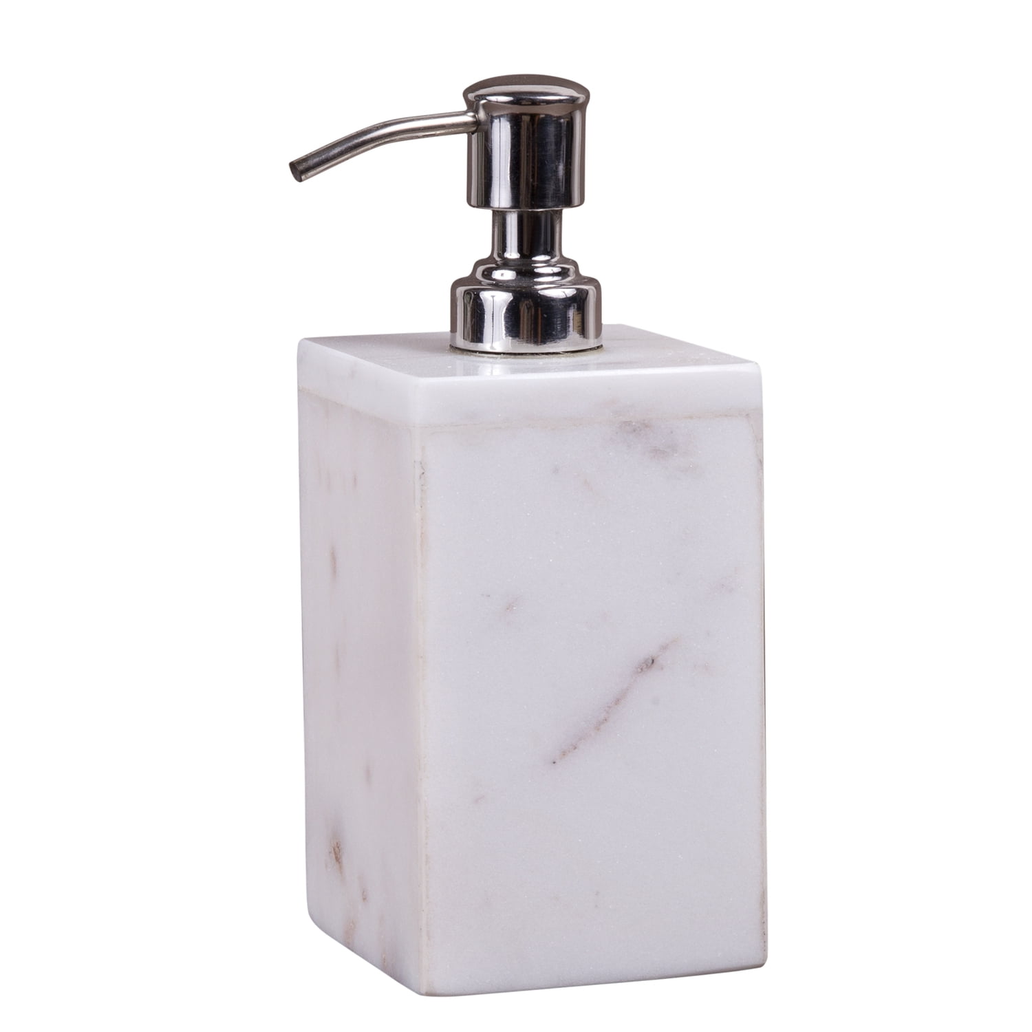 Off-White Marble Liquid Soap Dispenser with Stainless Steel Pump