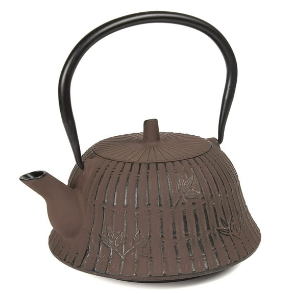 Creative Home Kyusu 40 Oz Brown Cast Iron Teapot with Removable Infuser