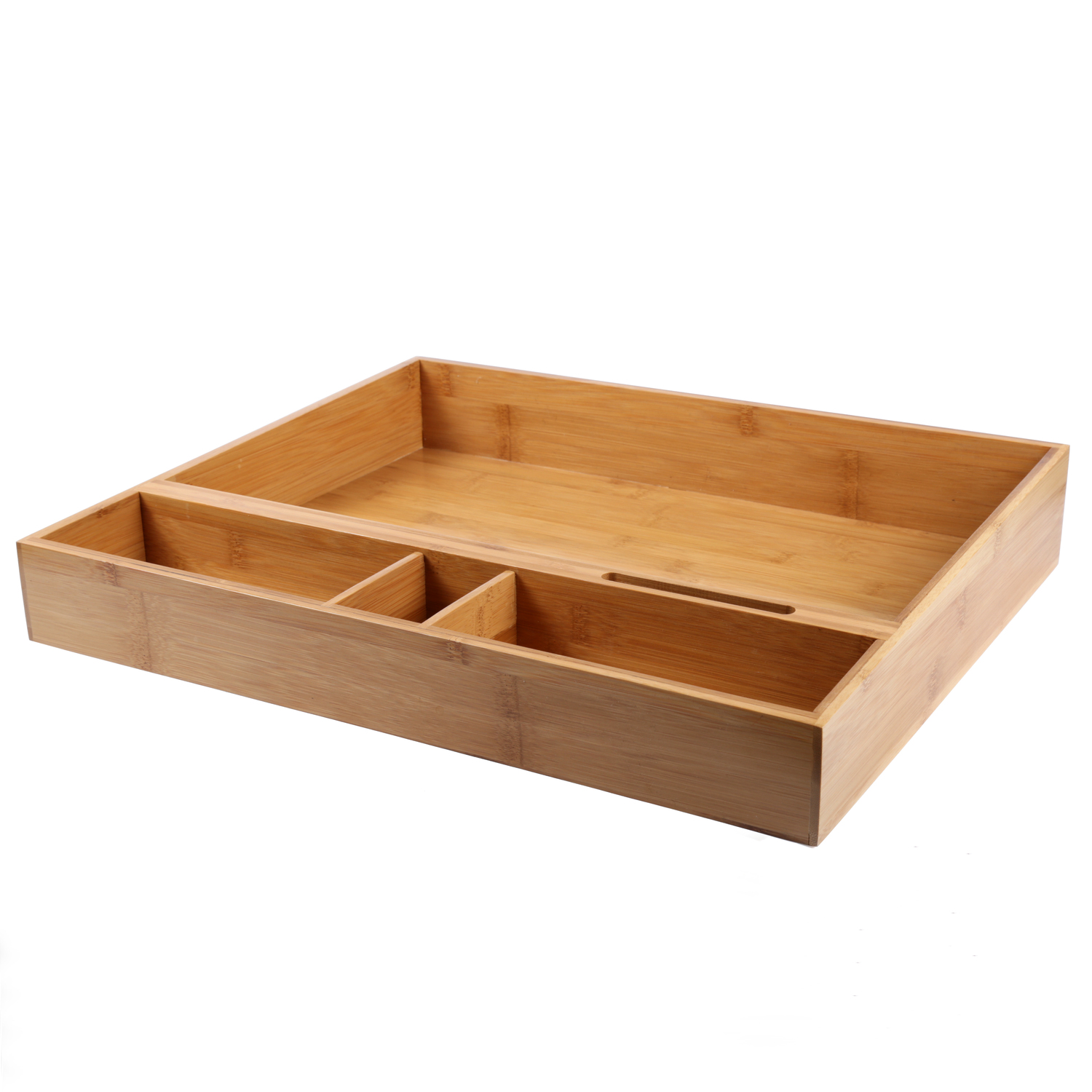 Set of 3 Natural Bamboo Rectangular Nesting Breakfast, Coffee Table