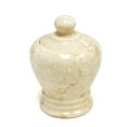 thumbnail image 1 of Creative Home Natural Champagne Marble Aladdin Collection Cotton Ball Swab Holder, Bathroom Countertop Storage Jar Container Organizer, 1 of 5