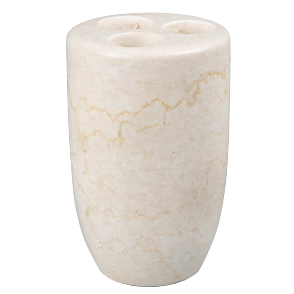 Creative Home Natural Champagne Marble Bullet Collection Toothbrush Holder Makeup Brush Organizer, Beige