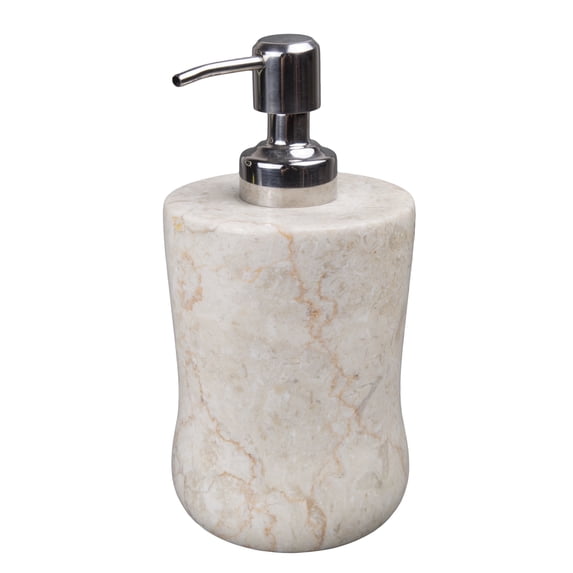 Creative Home Curvy Collection Polished Finish Champagne Marble 8 oz Freestanding Soap Dispenser