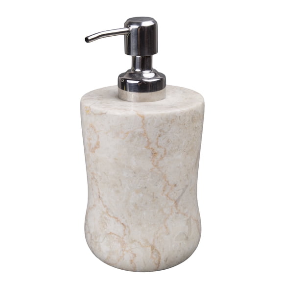 Creative Home Curvy Collection Polished Finish Champagne Marble 8 oz Freestanding Soap Dispenser