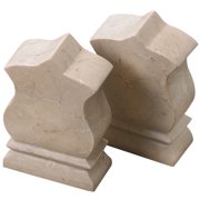 Creative Home Natural Champagne Fleur De Lis Style Bookends, Set of 2 Pieces