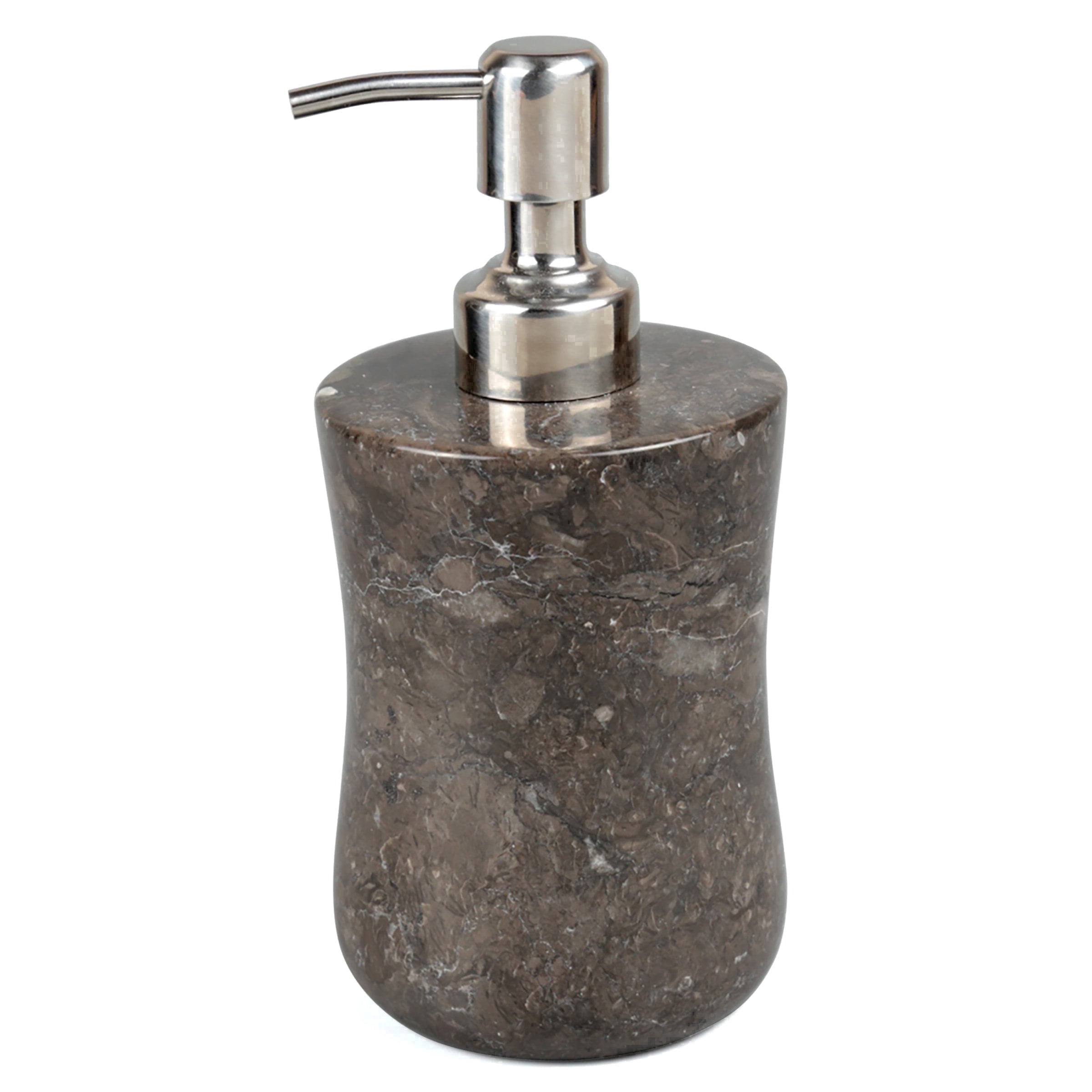 Creative Home Curvy Collection Polished Finish Charcoal Grey Marble 8 oz Freestanding Soap Dispenser