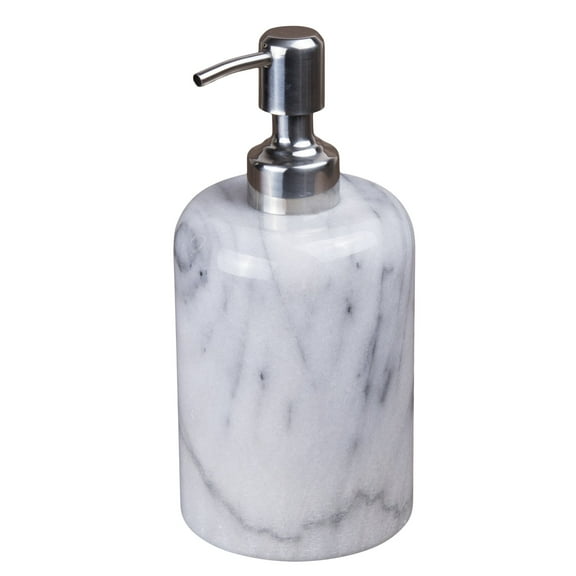 Creative Home Natural Marble SPA Collection Lotion, Liquid Soap Dispenser, Bathroom Countertop Kitchen Sink Hand Sanitizer Dispenser, Orr-White (Color May Vary)