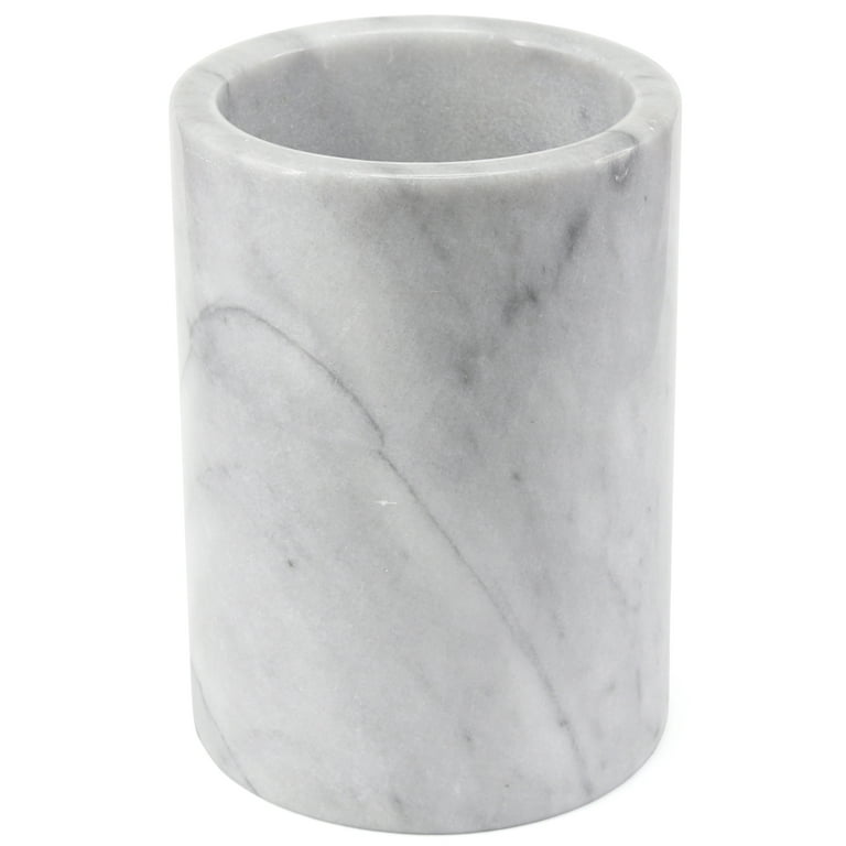 Natural White Marble Tool Crock, Utensil Holder Natural White Marble Tool Crock, Utensil Holder
