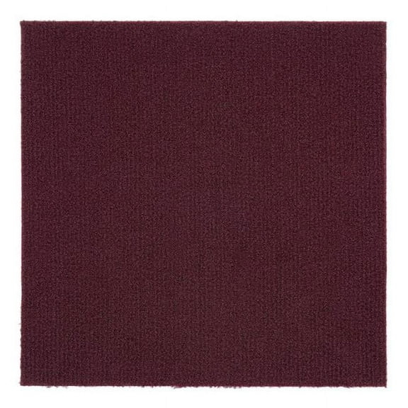 Creative Home: Nexus Tiles: Self-Adhesive Carpet Tiles - Actual: 12" x 12" Burgundy