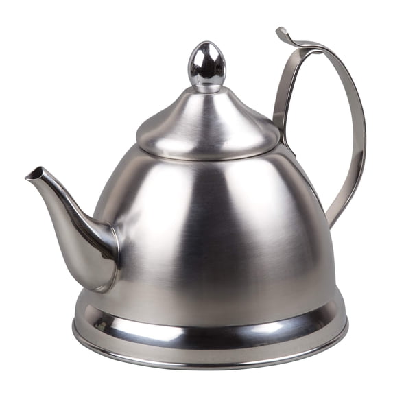 Creative Home Nobili-Tea 1.0 Quart Stainless Steel Tea Kettle with Infuser Basket and Aluminum Capsulated Bottom for Even Heat Distribution, Satin Finish