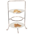 thumbnail image 1 of Creative Home Renaissance 3 Tier Dinner Plate Rack Party Food Server, 20" H, Copper Plated, 1 of 3
