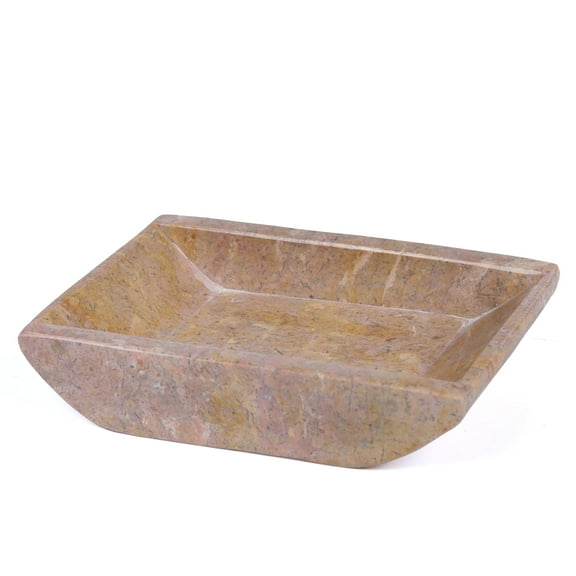 Creative Home Rose Marble 5-1/8" x 4-1/4" Boat Shaped Candle Holder Plate