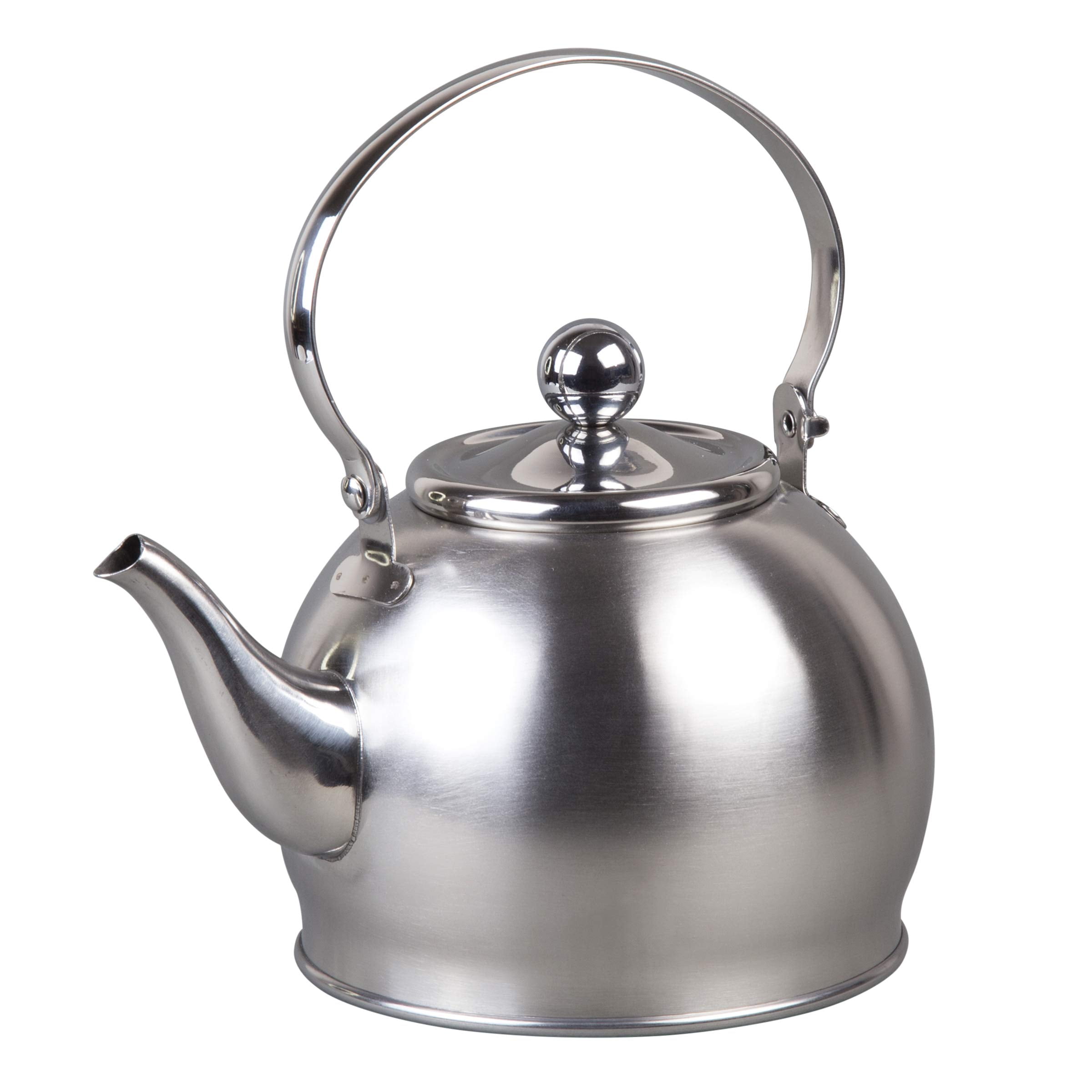 1 Quart Stainless Steel Tea Kettle with Infuser and Folding Handle