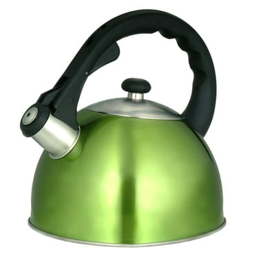 Creative Home Satin Splendor 2.8 Qt. Premium Stainless Steel Whistling Tea Kettle, Chartreuse