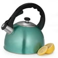 thumbnail image 1 of Creative Home Satin Splendor 2.8 Qt. Premium Stainless Steel Whistling Tea Kettle, Aqua, 1 of 7