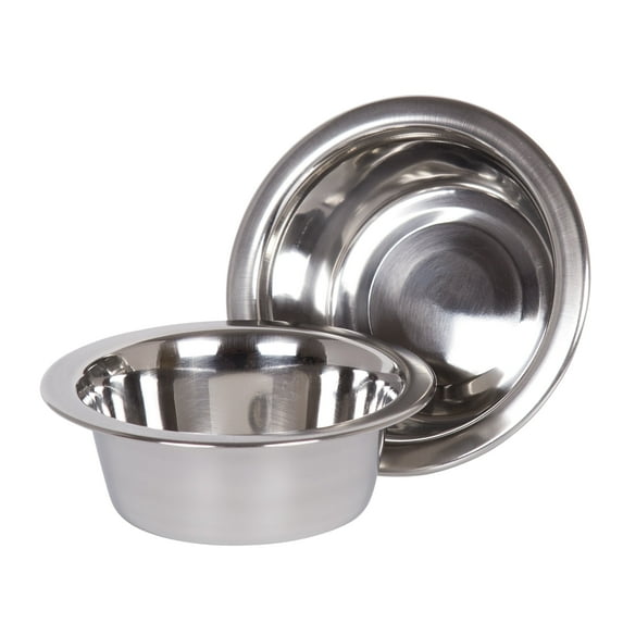 Creative Home Set of 2 Stainless Steel 1.0 Pint Pet Bowls for Dogs & Cats