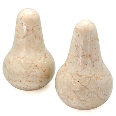 Set Of 2 Champagne Marble Bookends – 4" X 2" X 5.9" H, Natural Stone, Handcrafted
