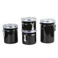 thumbnail image 1 of Creative Home Set of 4 Pieces Stainless Steel Canister Container Set with Air Tight Lid and Locking Clamp, Black, 1 of 3