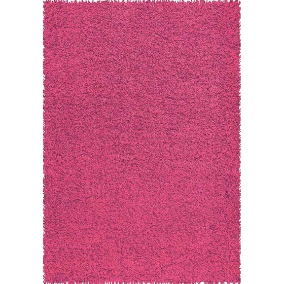 Creative Home Solid Retro Thick Shag Area Rug 5699-322 Hot Pink 4' 7" x 6' 7" Rectangle