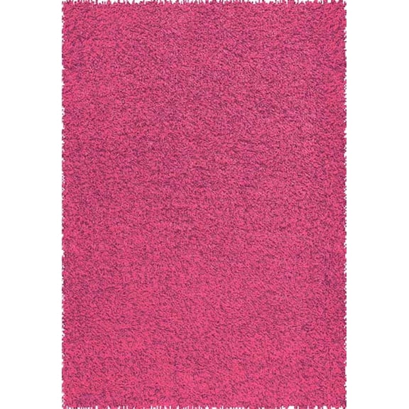 Creative Home Solid Retro Thick Shag Area Rug 5699-322 Hot Pink 4' 7" x 6' 7" Rectangle