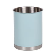 Creative Home Stainless Steel Weighted Base 5" x 5" x 6.25" 1-Compartment Kitchen Utensil Organizer, Blue