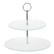 Creative Home Tempered Glass 2-Tier Dessert Stand