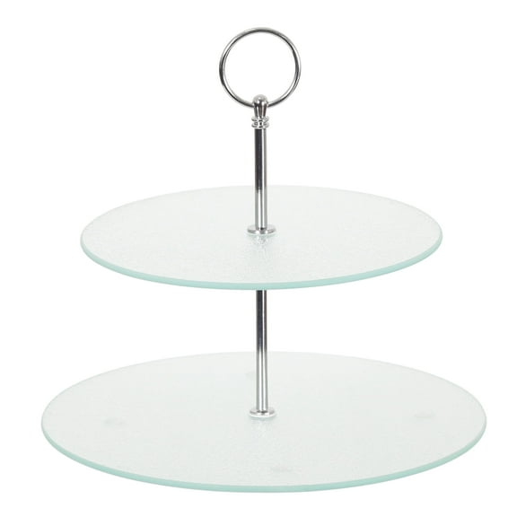 Creative Home Tempered Glass 2-Tier Cupcake Stand Cake Stand Dessert Stand Serving Stand
