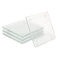 thumbnail image 1 of Creative Home 4-Piece Tempered Glass Textured Clear Coaster, 1 of 10