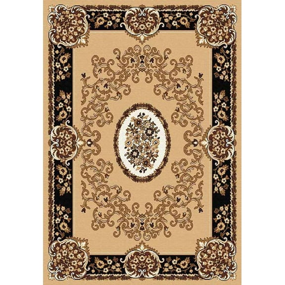 Creative Home Traditional Classics Area Rug 1129-058 Beige Persian Flowers 5' 3" x 7' 6" Rectangle
