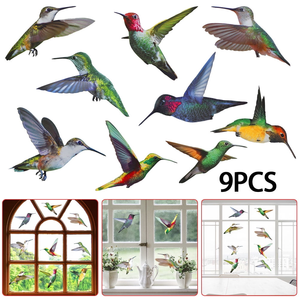 Creative Hummingbird Stickers Glass Bird Decals Window Clings Ornament