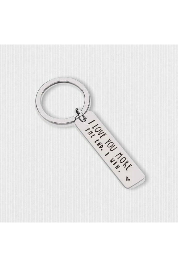 Creative I Love You More The End I Win For Couples Novelty Lovers Keyring Keychain Stainless Steel Key Holder Valentine Gift