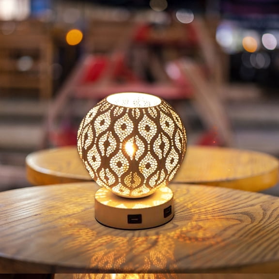 Creative INS Desk Lamp, Star Projection Night Light with Dimmable LED, Portable Spherical Table Lamp for Bedroom, Childs Room, Study, Office, Ambient Lighting, Eye-Caring Night Light