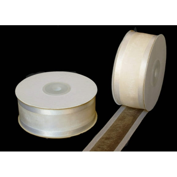 Creative Ideas 1-1/2-Inch Organza with Satin Edge Ribbon 25 yd Baby Maize