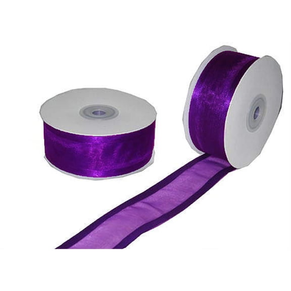 Creative Ideas 1-1/2-Inch Organza with Satin Edge Ribbon 25 yd Purple