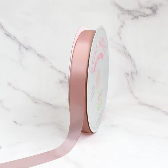 Creative Ideas Solid 7/8" Inch Satin Ribbon, 100 Yards, Rose Gold