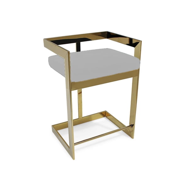 Creative Images Bar Chair , 30", GOLD BASE, Gray
