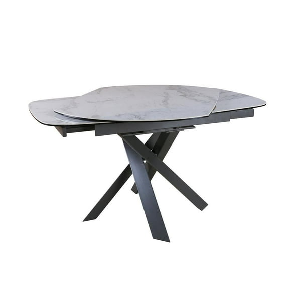 Creative Images Functional Ceramic Top Dining Table With Gray Metal Legs
